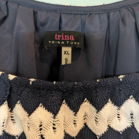 Trina Turk White and Navy Dress - Picture 4 of 7